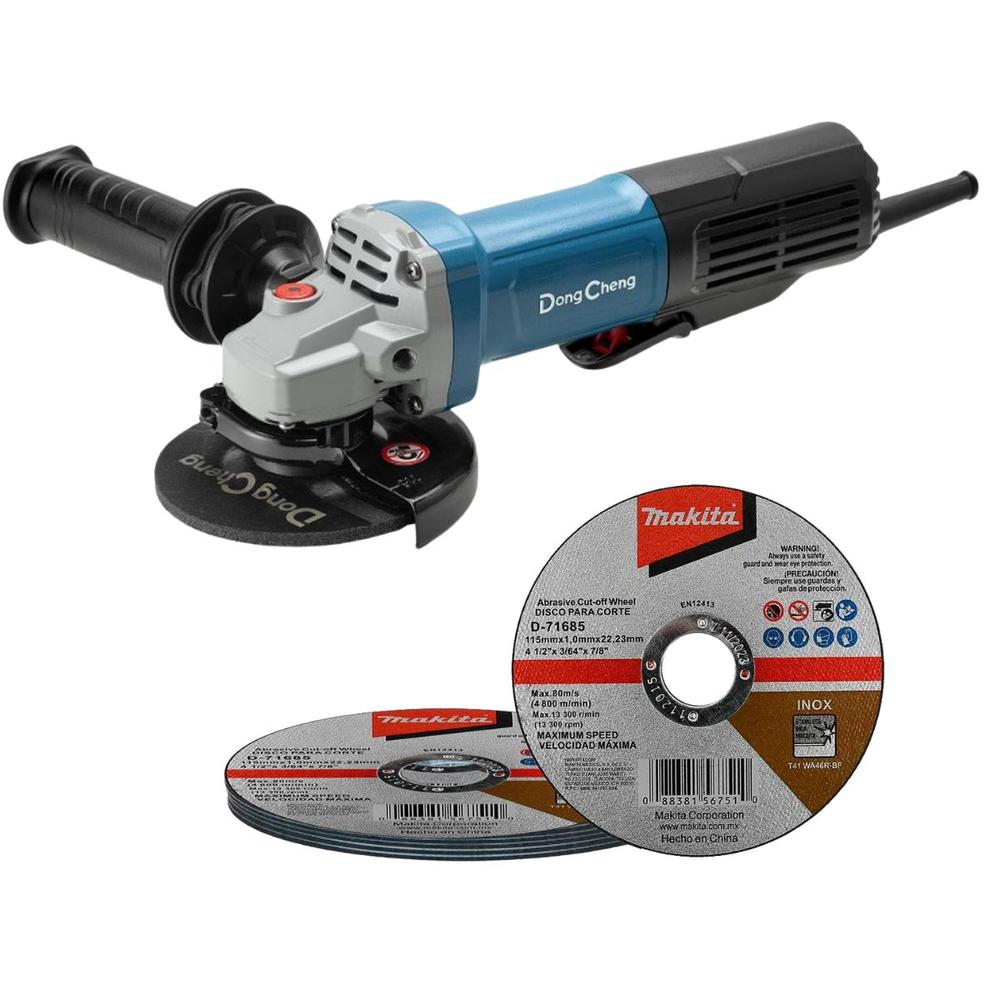 Miniesmeriladora 1100w DongCheng + 5 Discos Makita de Corte