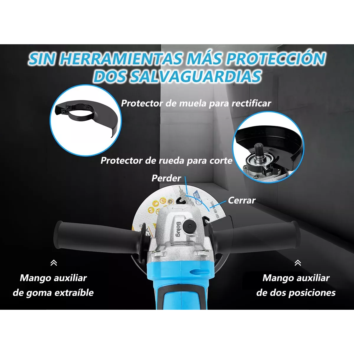 Foto 3 pulgar | Esmeriladora Angular Inalámbrica + Motosierras 2 En 1 Azul/negro Belug