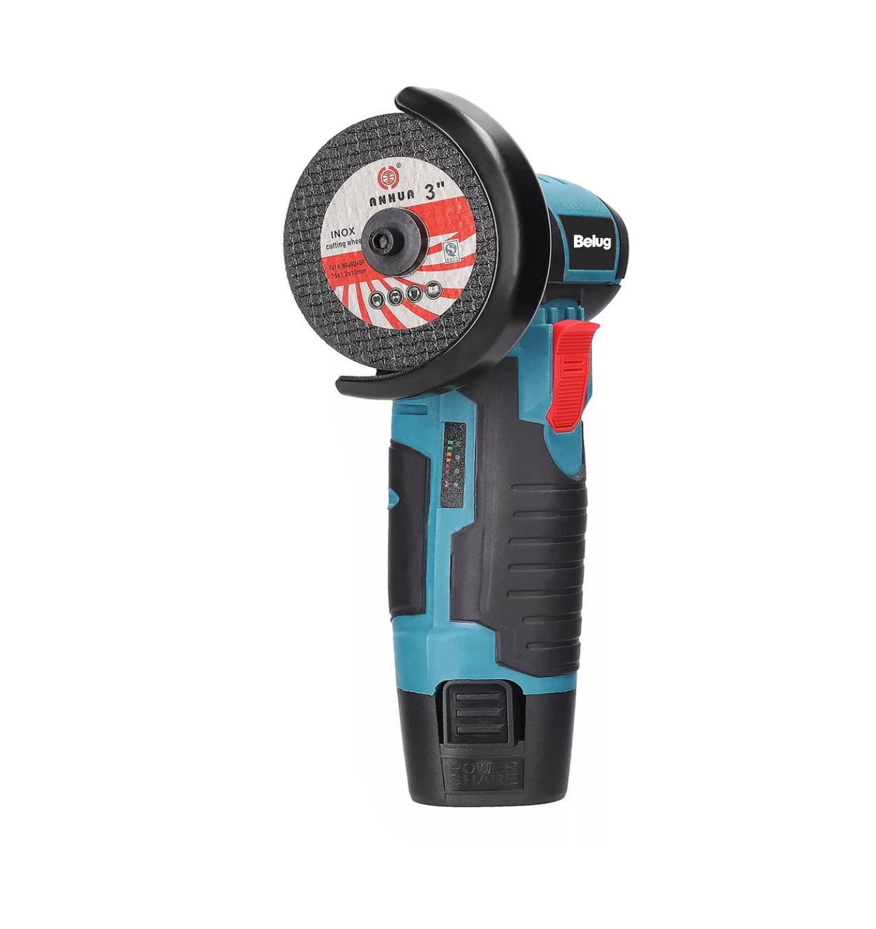 Mini Esmeril Angular Inalámbrica Pulidora 12v 75mm 2 Batería Azul/negro Belug