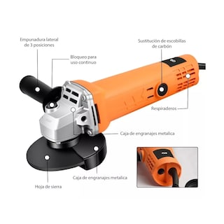 Foto 2 | Mini Esmeriladora Angular Pulidora 860 W 127v +10 Accesorios Eo Safe Imports Esi-3564-1 Naranja