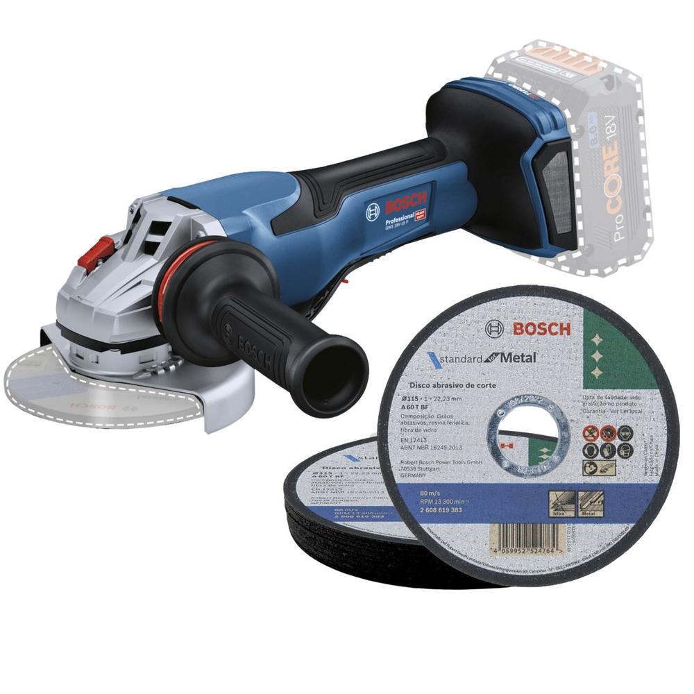 Foto 2 pulgar | Miniesmeriladora Bosch Gws 18v-15 P + 10 Discos Corte 4 1/2'