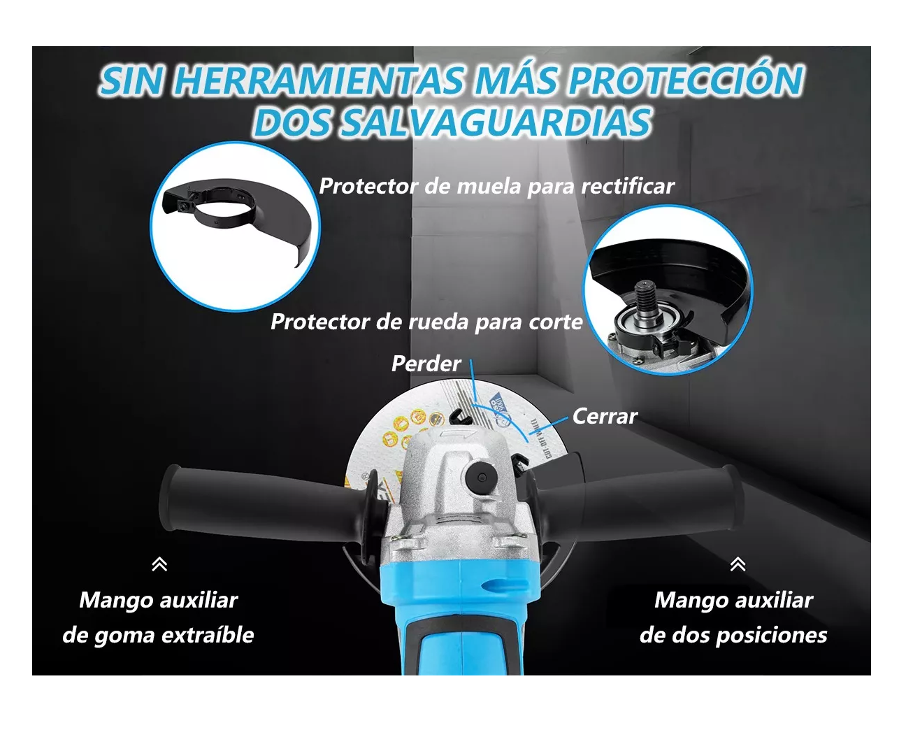 Foto 3 pulgar | Esmeriladora Angular Inalámbrica + Motosierras 2 En 1 Azul/negro