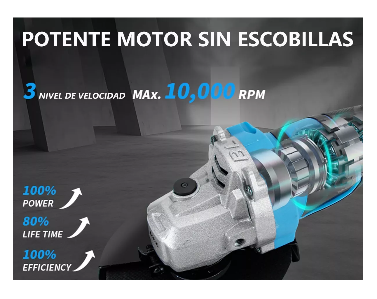 Foto 4 pulgar | Esmeriladora Angular Inalámbrica + Motosierras 2 En 1 Azul/negro