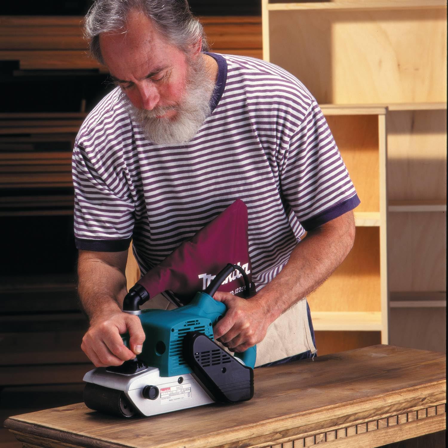 Foto 5 | Lijadora De Banda Makita 9403 4 X 24, Color Verde Azulado - Venta Internacional.