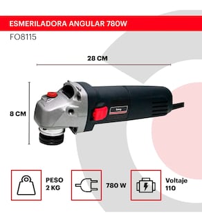 Foto 3 | Esmeriladora Angular Belug 780w 115mm 11000rpm Cable Eléctrico Negro