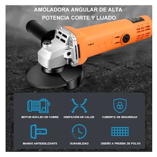 Foto 3 | Mini Esmeriladora Angular Pulidora 860 W 127v +10 Accesorios Lab.g Naranja