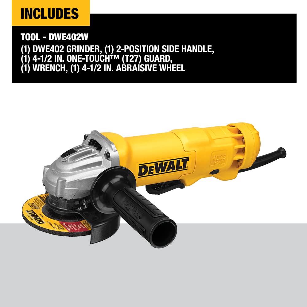 Foto 4 pulgar | Amoladora Angular Dewalt Dwe402w 11a 11.000 Rpm 4.5 Pulgadas Con Cable - Venta Internacional.