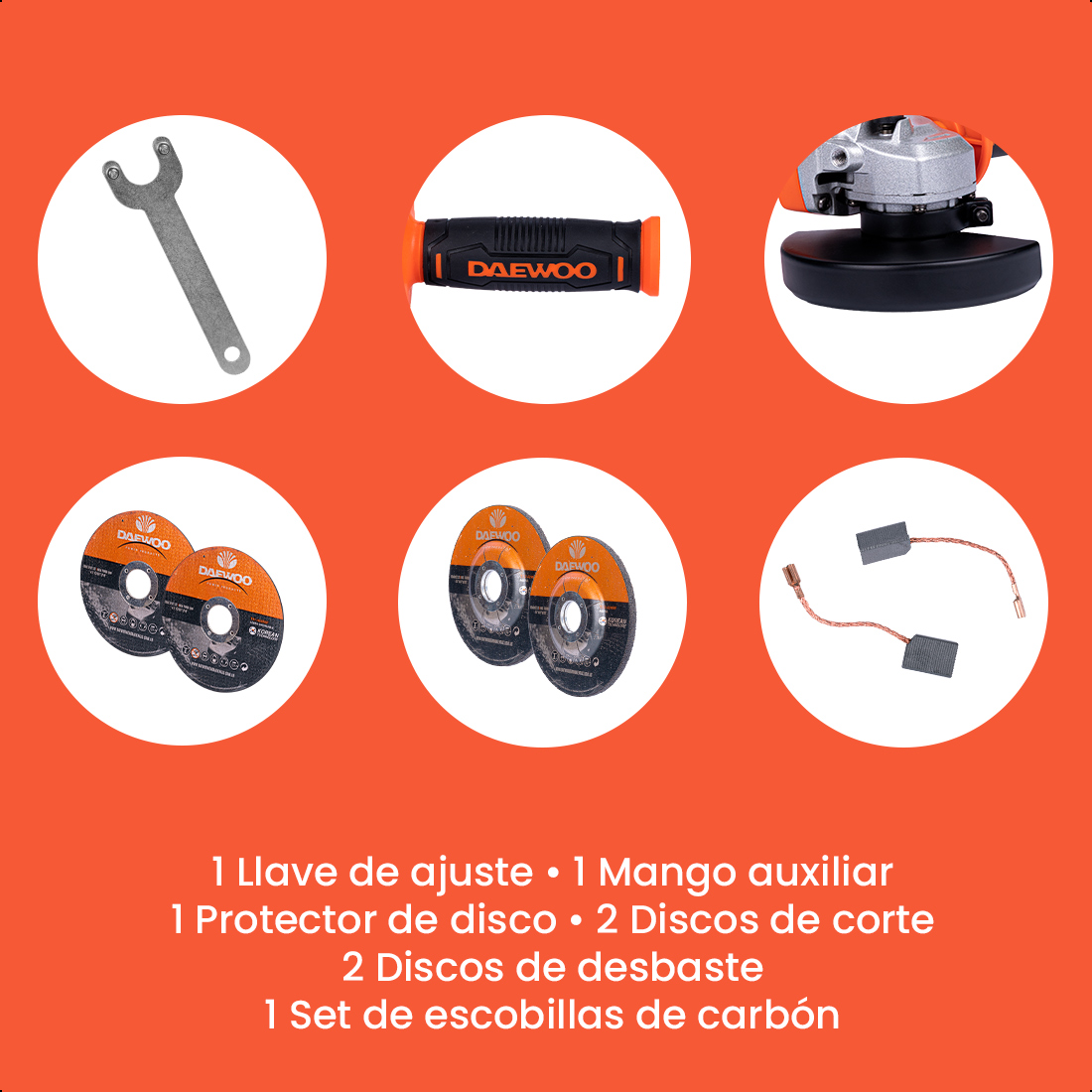 Foto 8 pulgar | Esmeriladora 4-1/2'' 750w 11000rpm Daewoo