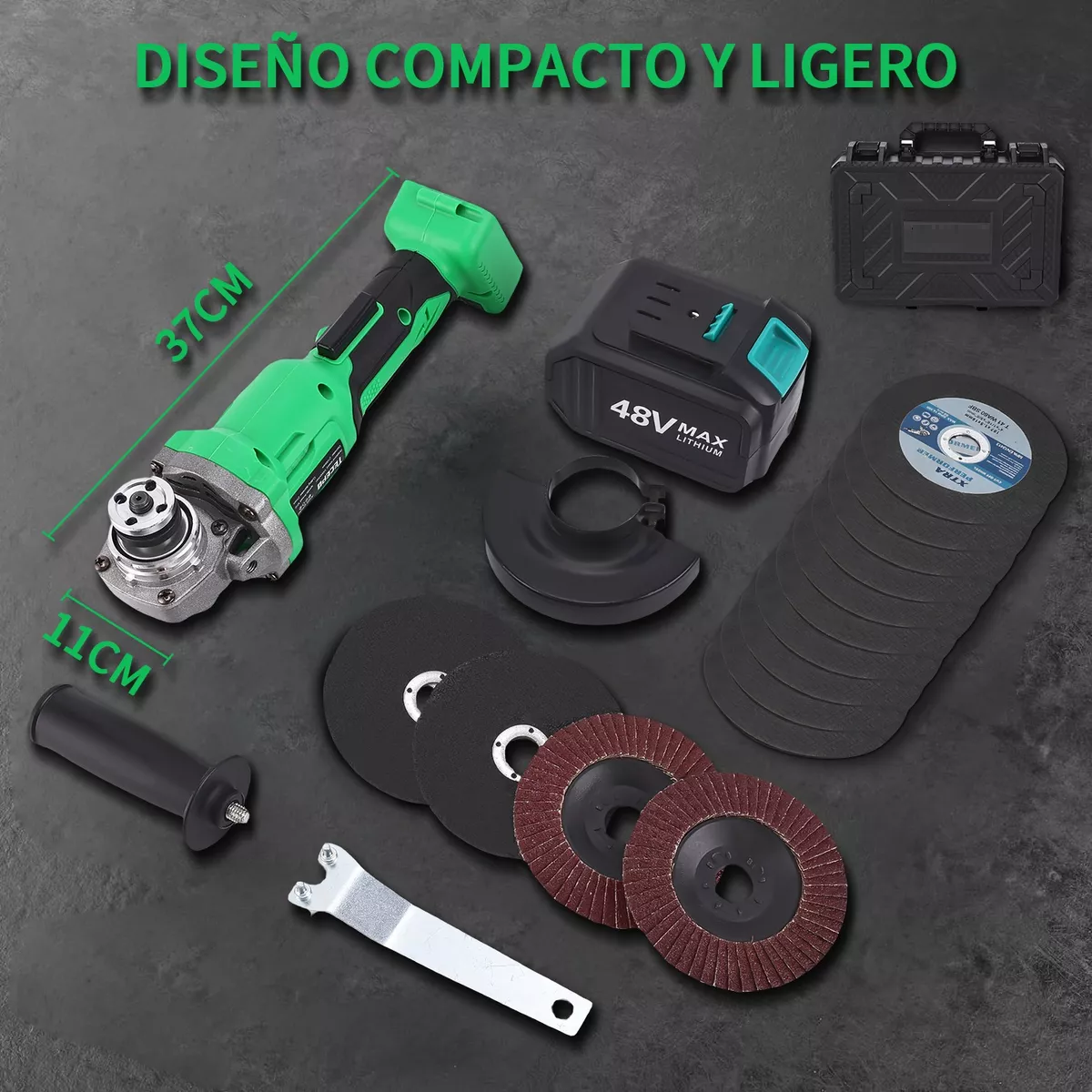 Foto 4 pulgar | Esmeriladora Angular Inalámbrica Sin Escobillas Eo Safe Imports Esi-13094 Multicolor