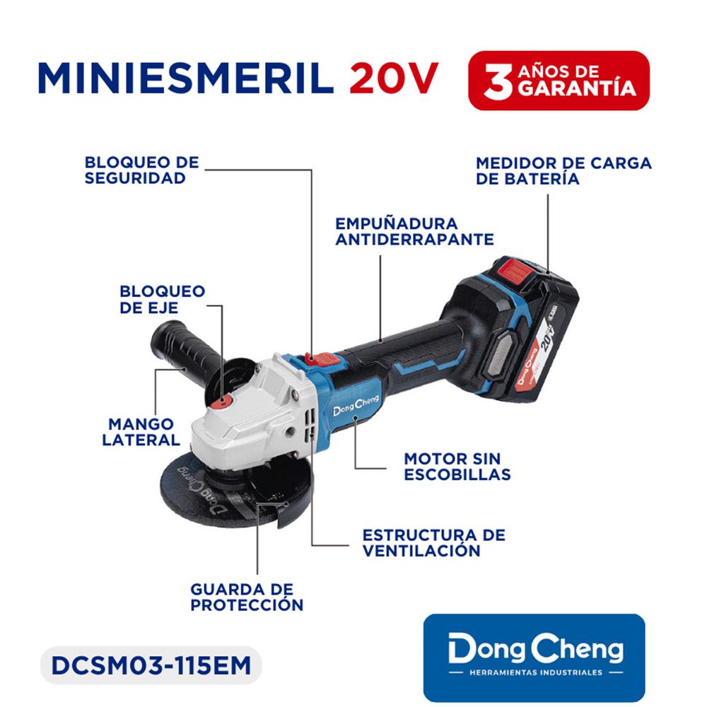 Foto 5 pulgar | Miniesmeril Industrial 20v Dongcheng + 2 Bat 4.0 Ah