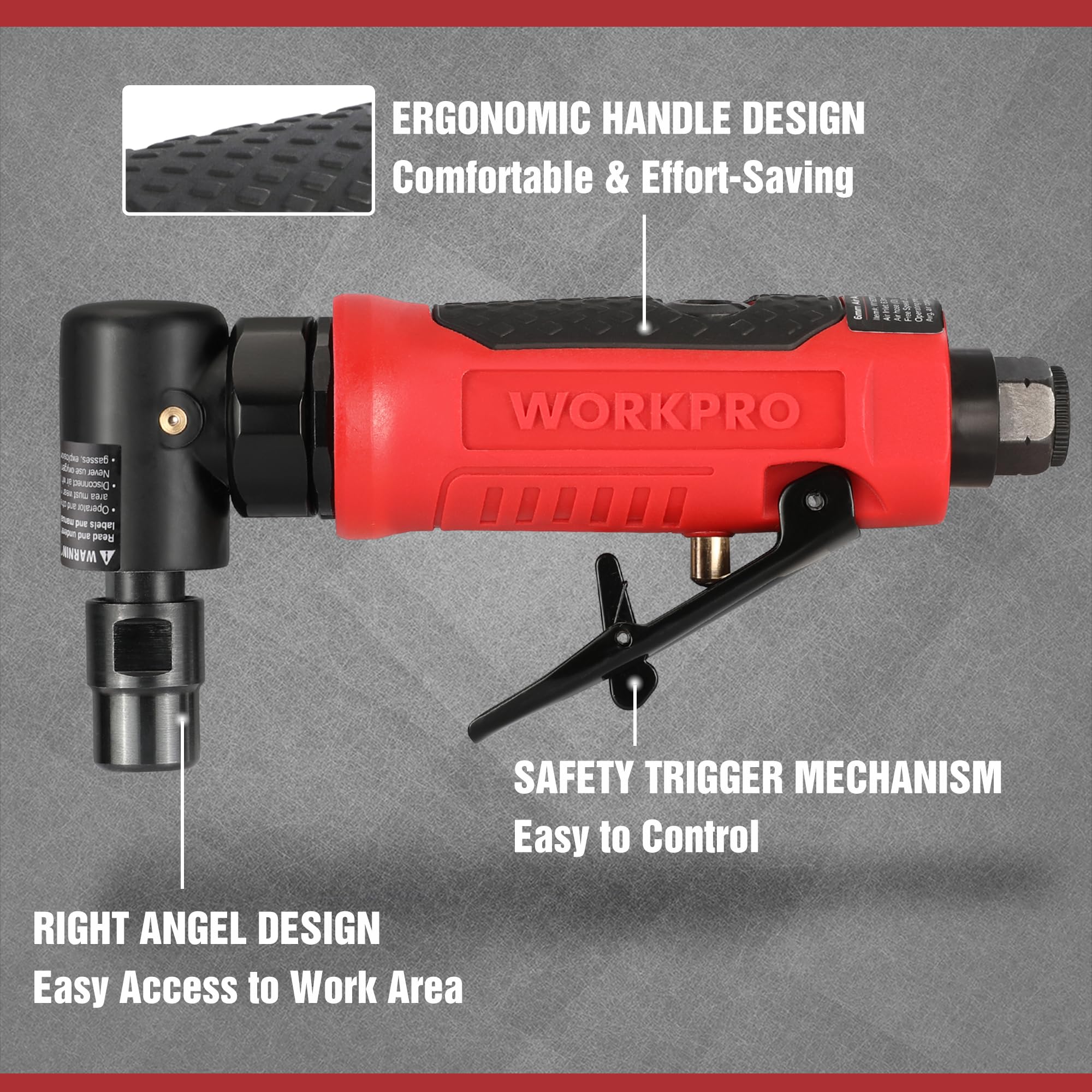 Foto 5 pulgar | Amoladora Neumática Workpro 1/4 De Pulgada 20000 Rpm 90° - Venta Internacional.