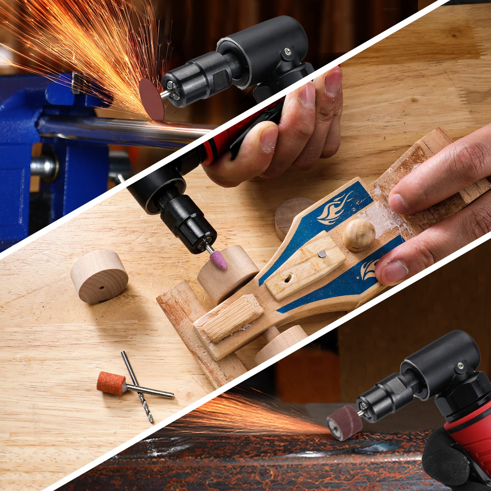 Foto 7 | Amoladora Neumática Workpro 1/4 De Pulgada 20000 Rpm 90° - Venta Internacional.