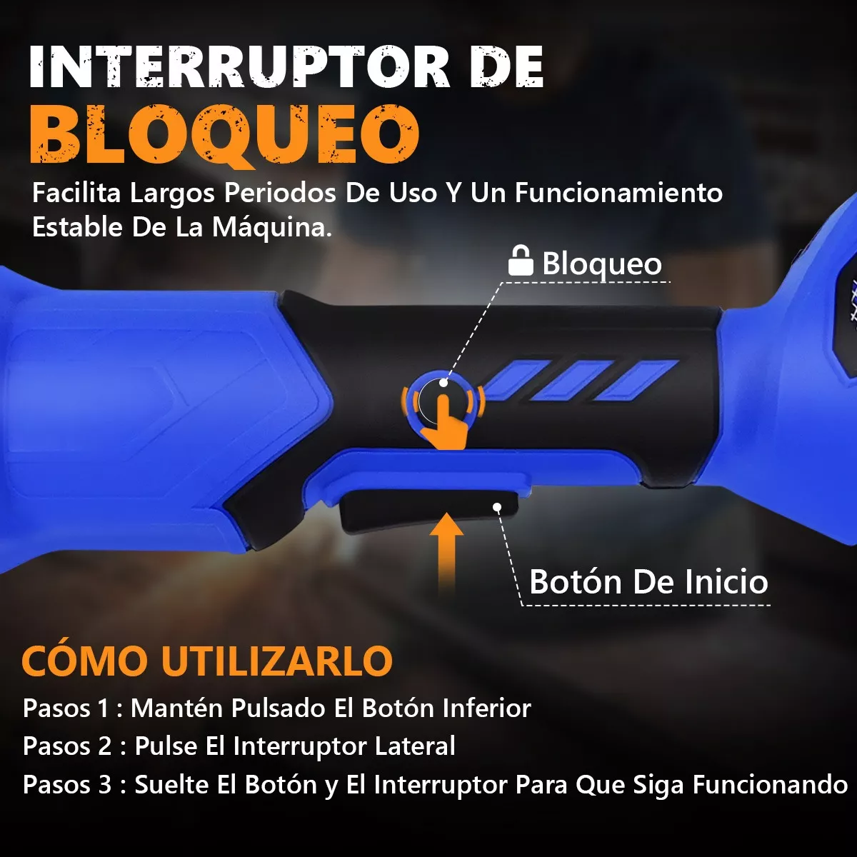 Foto 5 pulgar | Esmeriladora Angular Inalámbrica Sin Escobillas Con 6.0ah Eo Safe Imports Esi-14949-1 Azul