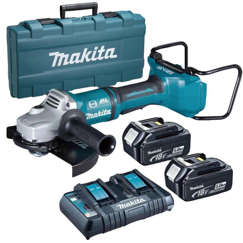 Esmeriladora Makita Angular 9' 36v Dga900pt2 + 2 Bat 5.0 Ah