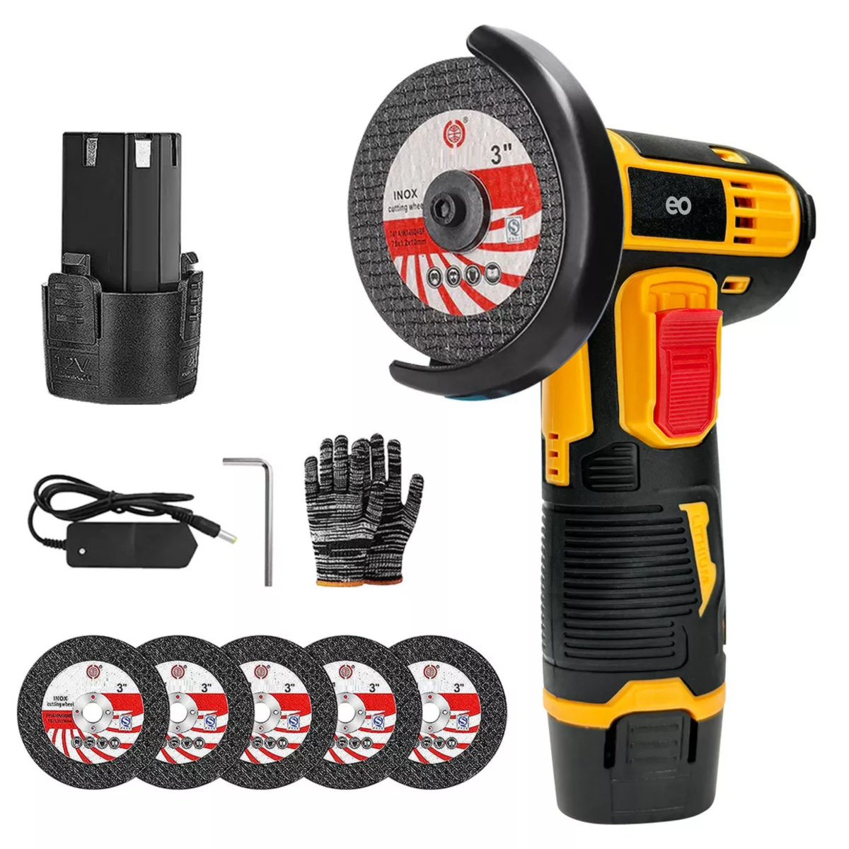 Foto 4 pulgar | Mini Esmeriladora Angular Inalámbrica Eo Safe Imports Esi-14946-1 Amarillo