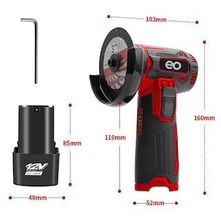 Foto 3 | Mini Amoladora Angular Recargable 12 Voltios 75mm 2 Pilas Eo Safe Imports Esi-18698 Rojo
