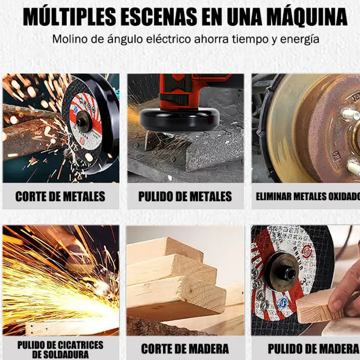 Foto 5 pulgar | Mini Amoladora Angular Recargable 12 Voltios 75mm 2 Pilas Eo Safe Imports Esi-18698 Rojo
