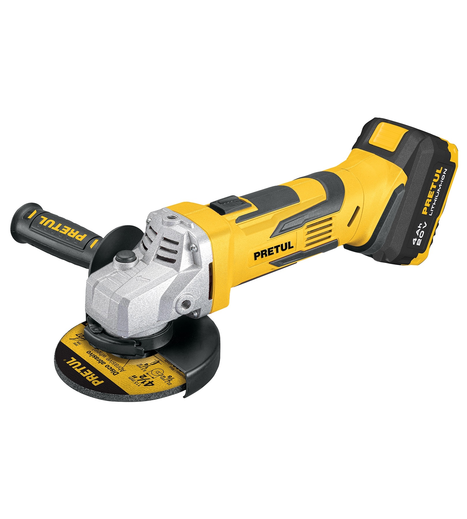 Esmeriladora Angular Inalámbrica Pretul 4-1/2 Pulgadas 20 V 1 Batería 4 Ah $2,199