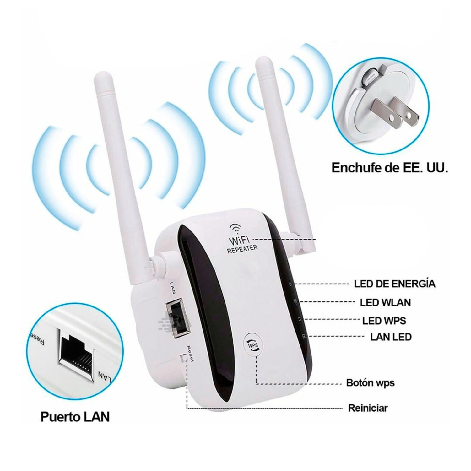 Foto 4 pulgar | Repetidor Wifi 2 Antenas 300mps