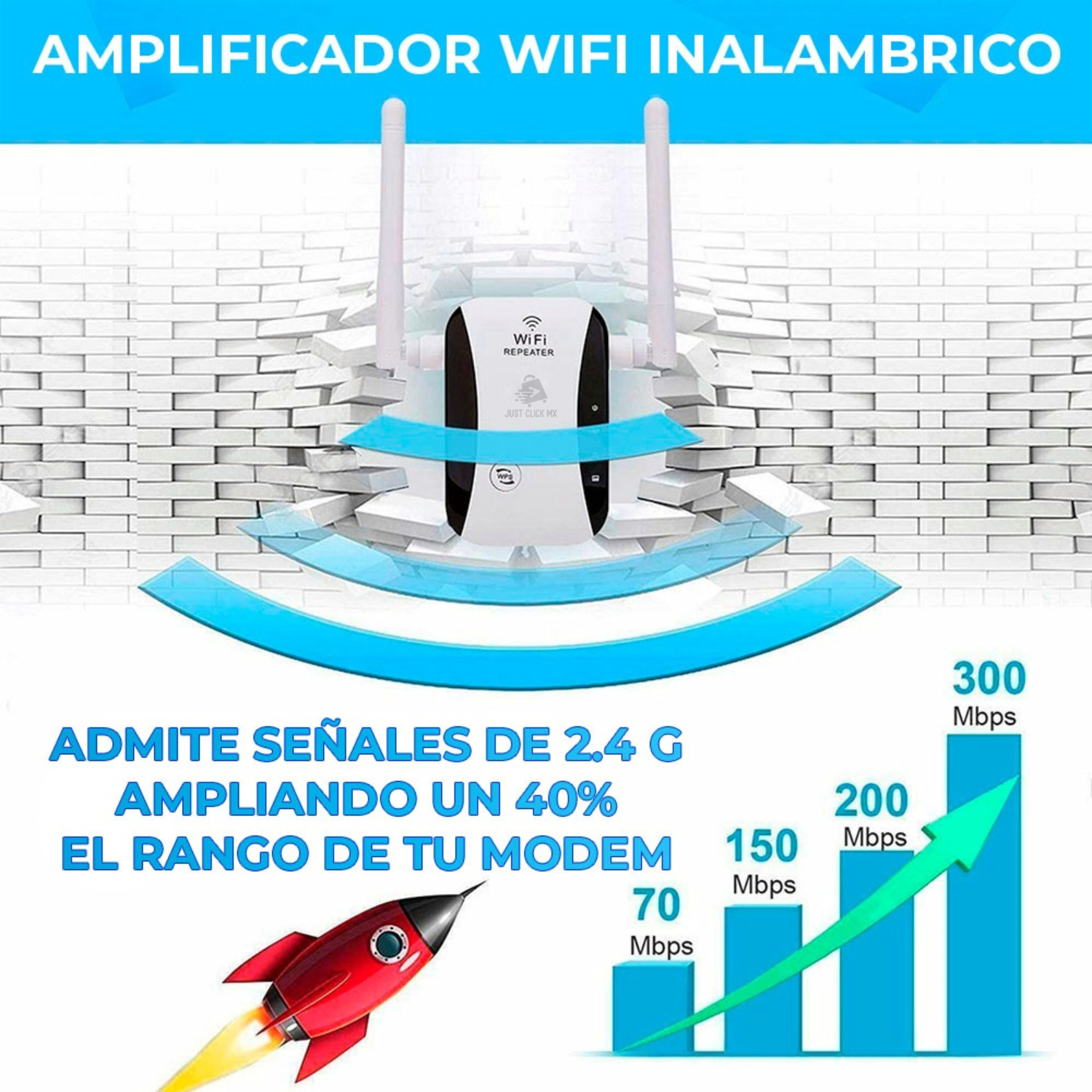 Foto 7 pulgar | Repetidor Wifi 2 Antenas 300mps