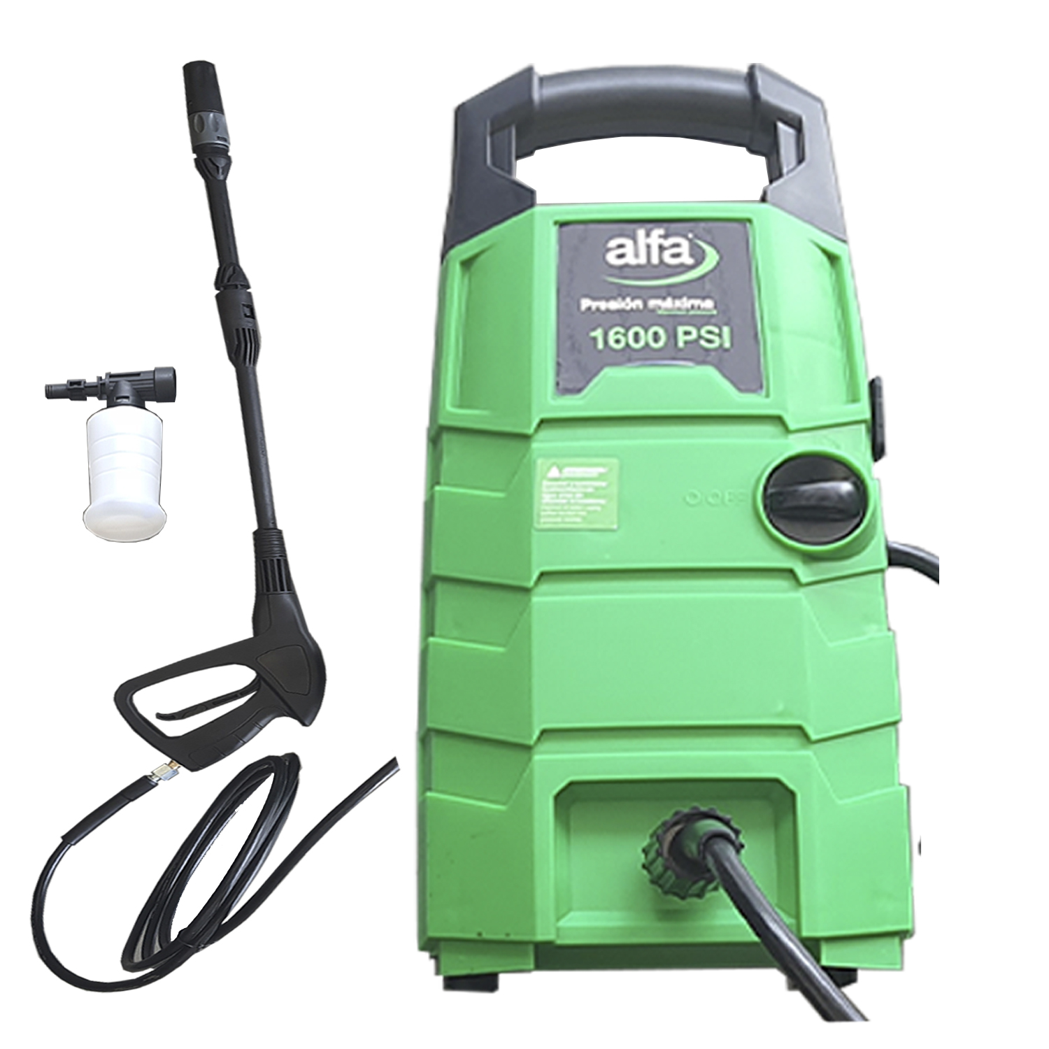 Hidrolavadora Electrica Portátil Alfa 1600 Psi 1.7 Hp color Verde