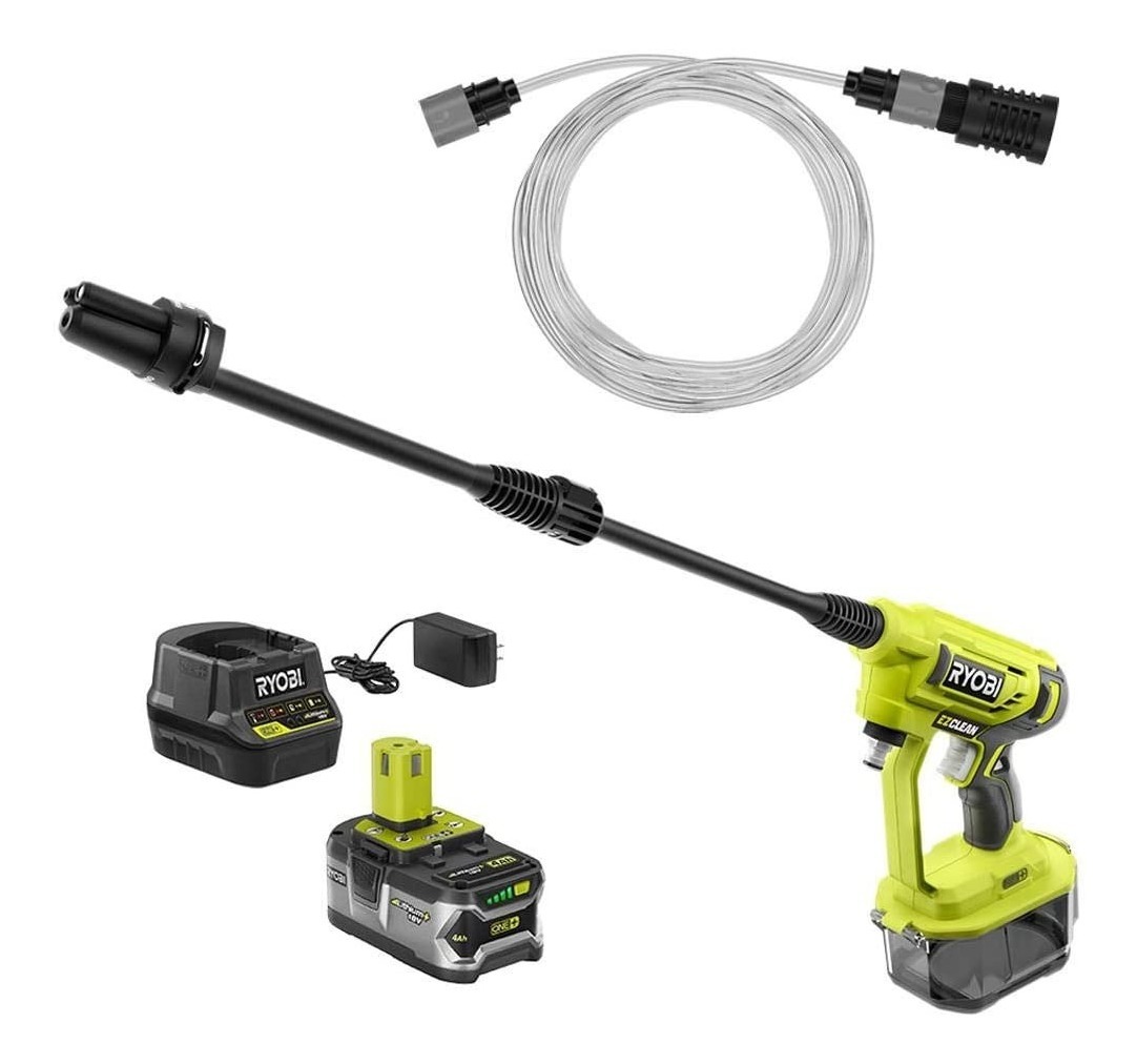 Hidrolavadora Inalámbrica Ryobi 320 Psi Cargador Y Pila 4ah