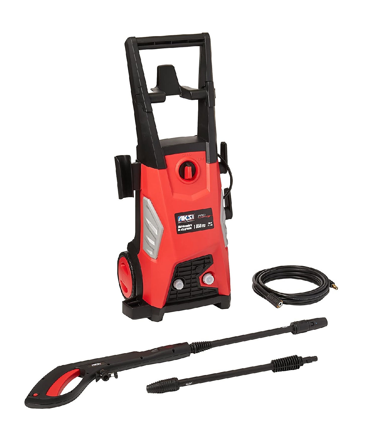 Hidrolavadora Eléctrica Aksi HIDRO-E-1850-AK color Rojo 1650w 1850 Psi