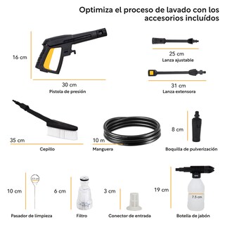 Foto 3 | Hidrolavadora Eléctrica Kingsman HIDROKING2200RC color Amarillo 2200 Psi 2000w + Accesorios