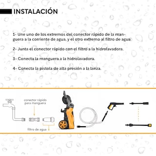Foto 6 | Hidrolavadora Eléctrica Kingsman HIDROKING2200RC color Amarillo 2200 Psi 2000w + Accesorios