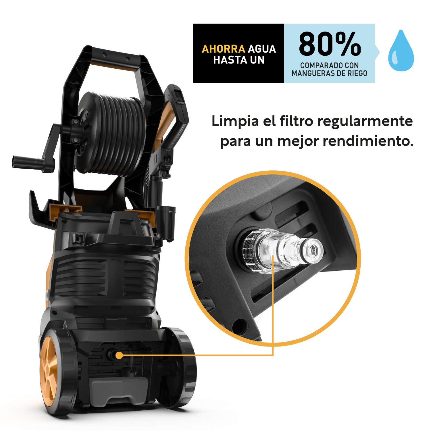 Foto 7 | Hidrolavadora Eléctrica Kingsman HIDROKING2200RC color Amarillo 2200 Psi 2000w + Accesorios