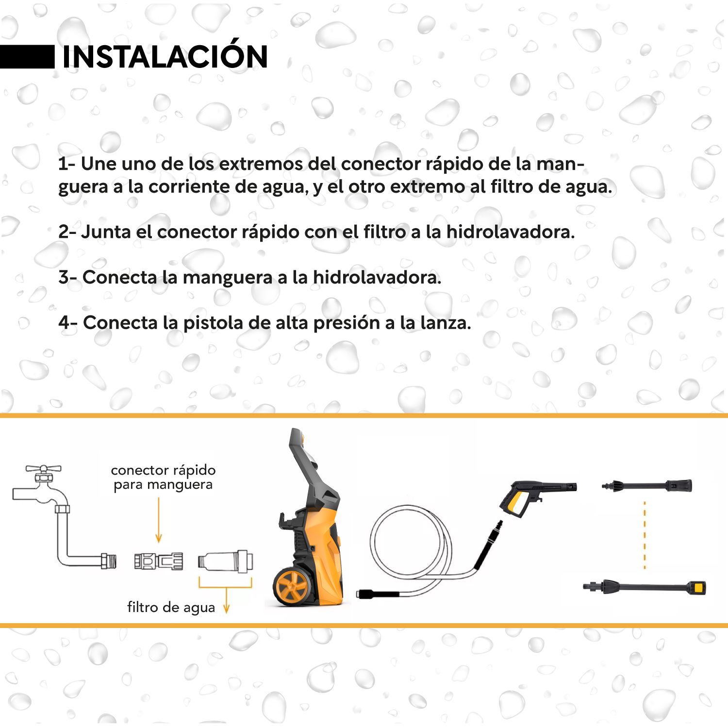 Foto 7 pulgar | Hidrolavadora Eléctrica Portátil 2000 Psi 1600w + Acc Largos Kingsman