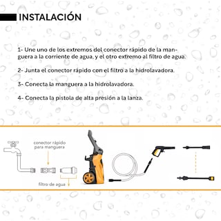 Foto 6 | Hidrolavadora Eléctrica Portátil 2000 Psi 1600w + Acc Largos Kingsman
