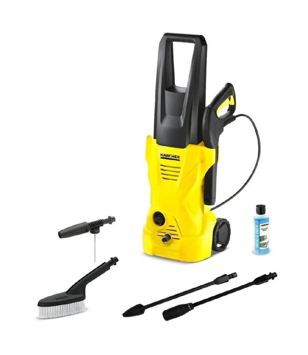 Hidrolavadora Eléctrica Karcher color Amarillo con Accesorios $5,944