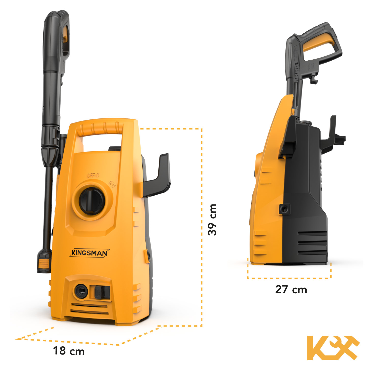 Foto 5 pulgar | Hidrolavadora Eléctrica Kingsman HIDROKING1500 color Amarillo 1500 Psi 1400w + Accesorios