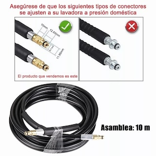 Foto 2 | Manguera de Alta Presión Belug 10m color Negro