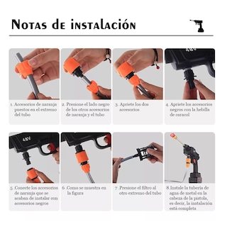 Foto 2 | Hidrolavadora Inalámbrica Eo Safe Imports Esi-7178 para Lavar Autos 11 Piezas Negro
