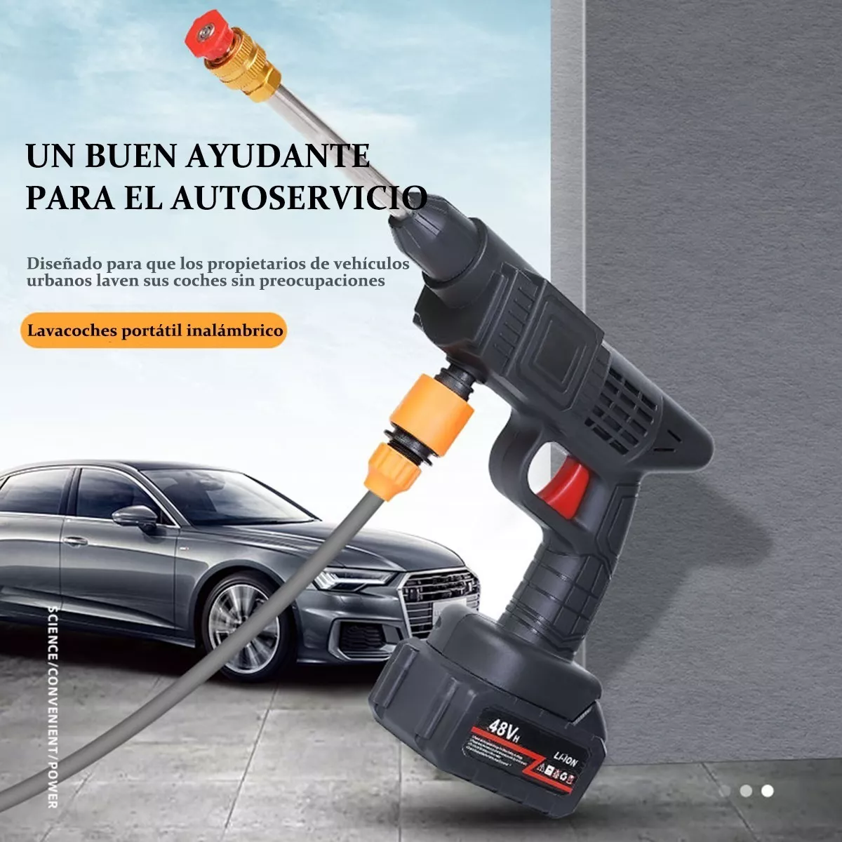 Foto 2 | Hidrolavadora Inalámbrica Eo Safe Imports Esi-7175 Herramienta Eléctrica Limpieza 11 Piezas Negro