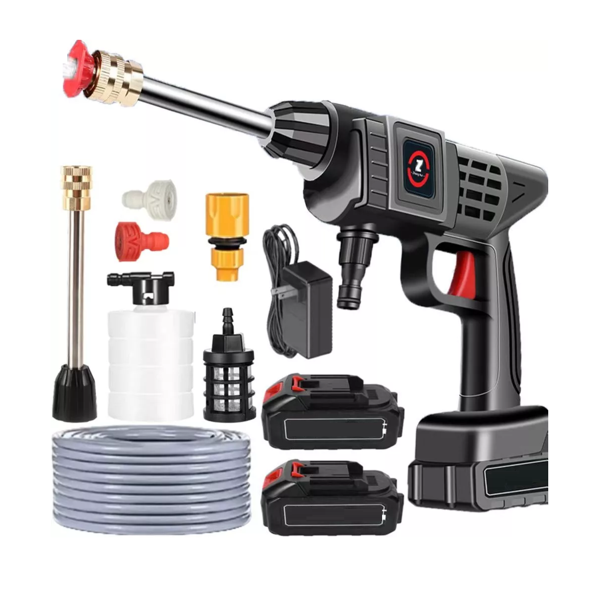 Hidrolavadora Inalámbrica Eo Safe Imports Esi-7176 Alta Presión 11 Piezas Negro
