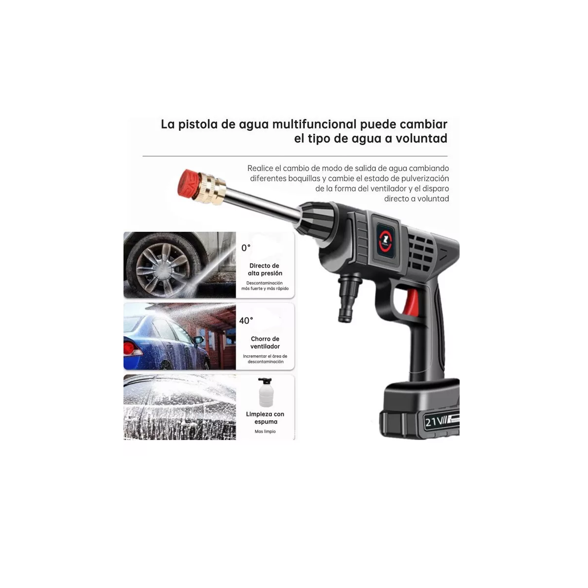 Foto 4 pulgar | Hidrolavadora Inalámbrica Eo Safe Imports Esi-7176 Alta Presión 11 Piezas Negro