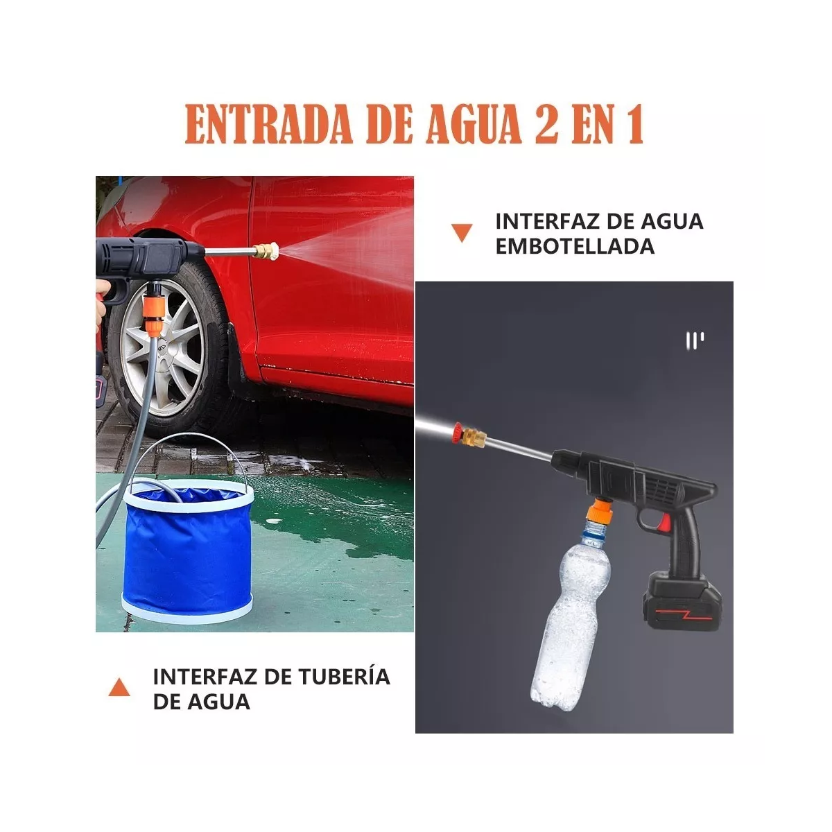 Foto 4 pulgar | Hidrolavadora Eo Safe Imports Esi-7177 Pistola Lavado Coche Inalámbrico Alta Presión 13 Piezas Negro