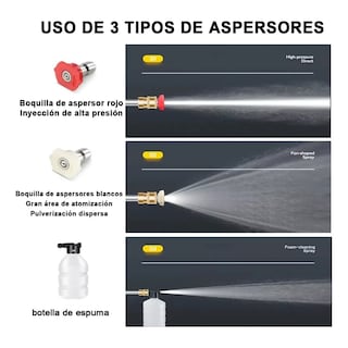 Foto 3 | Pistola Lavado Auto Eo Safe Imports Esi-7183 Hidrolavadora Inalámbrico 11 Piezas Negro