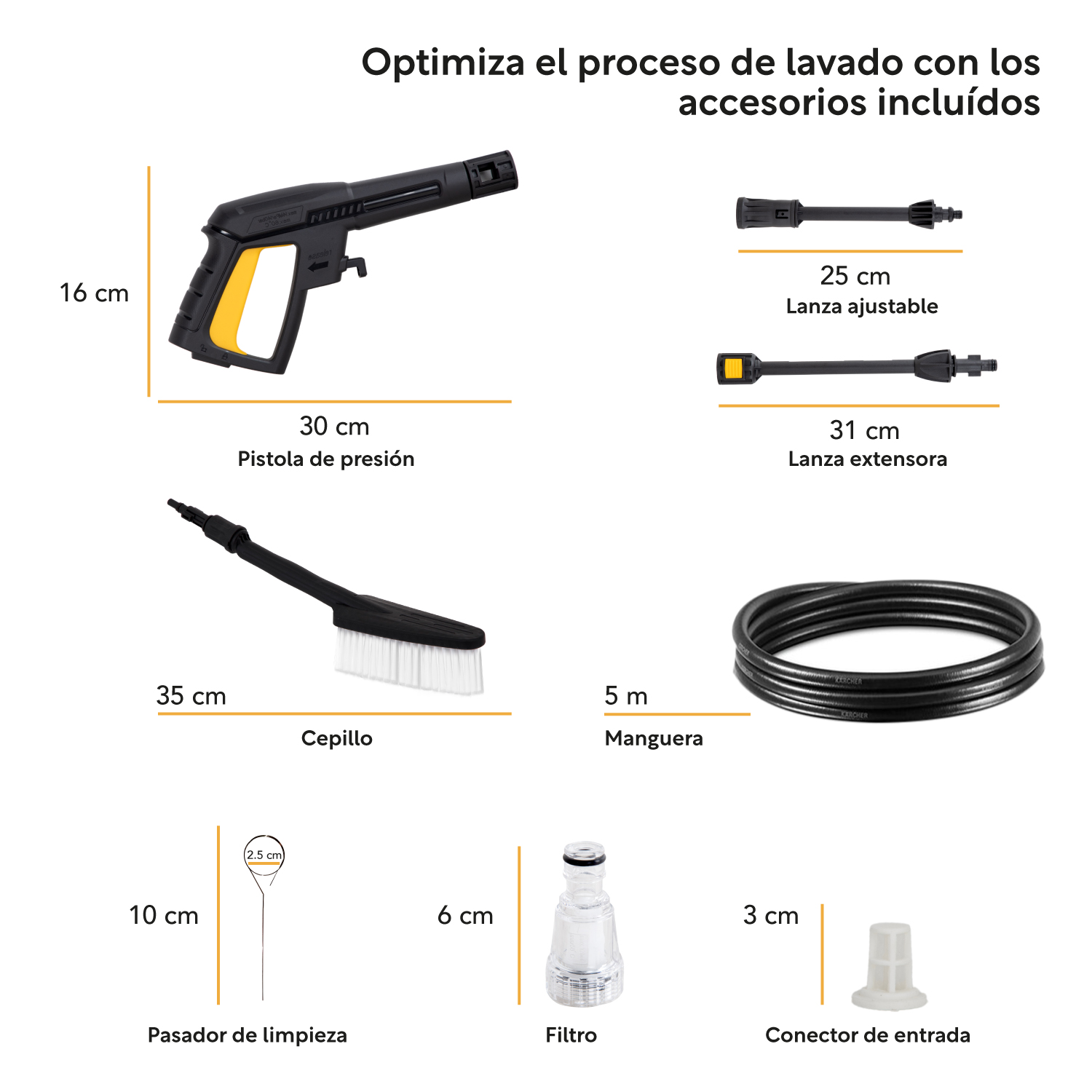 Foto 3 | Hidrolavadora Eléctrica Kingsman Negra Portátil 1300 PSI 1200 W + Accesorios