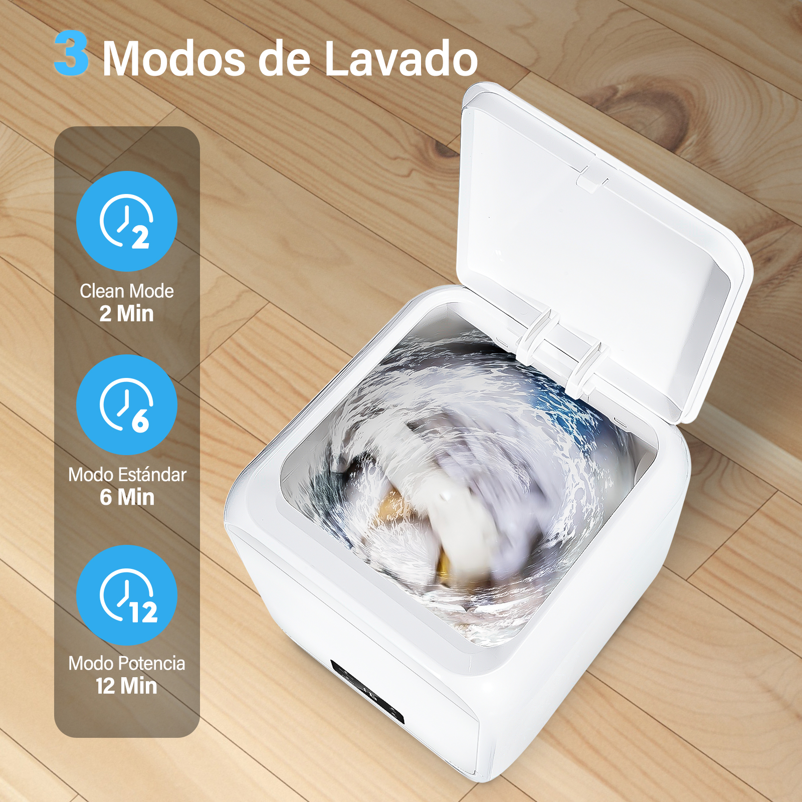 Foto 3 pulgar | Lavadora Portátil Mini con 3 Modos de Limpieza para Ropa de Bebé Interior o Prendas Pequeñas H10202