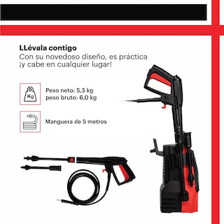 Foto 3 | Hidrolavadora Eléctrica Alta Presión Eo Safe Imports Esi-13221 Rojo