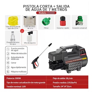 Foto 3 | Hidrolavadora Eléctrica Amarilla 2000w Eo Safe Imports Esi-13225 Amarillo