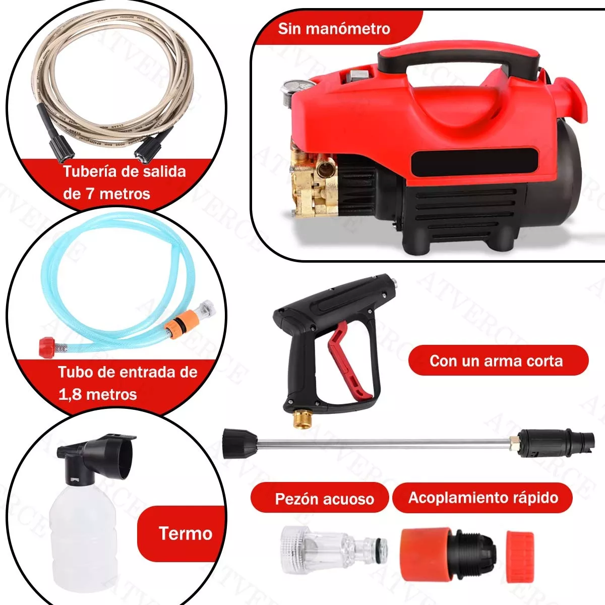 Foto 2 | Hidrolavadora Eléctrica 3000w De Presión Máxima Eo Safe Imports Esi-13227 Rojo