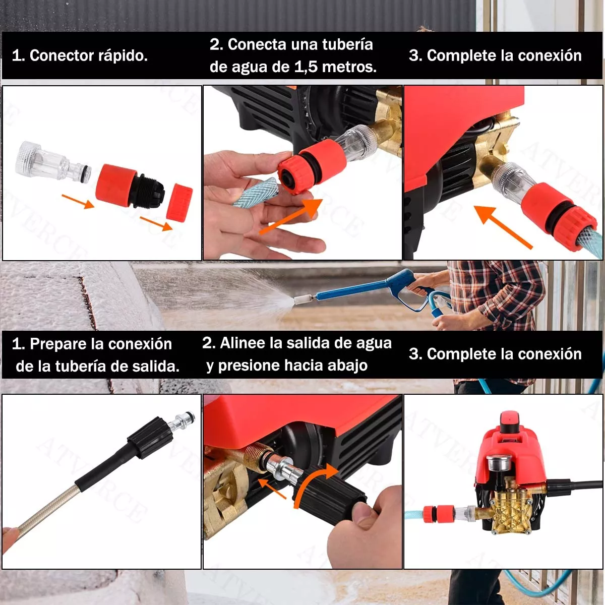 Foto 4 pulgar | Hidrolavadora Eléctrica 3000w De Presión Máxima Eo Safe Imports Esi-13227 Rojo
