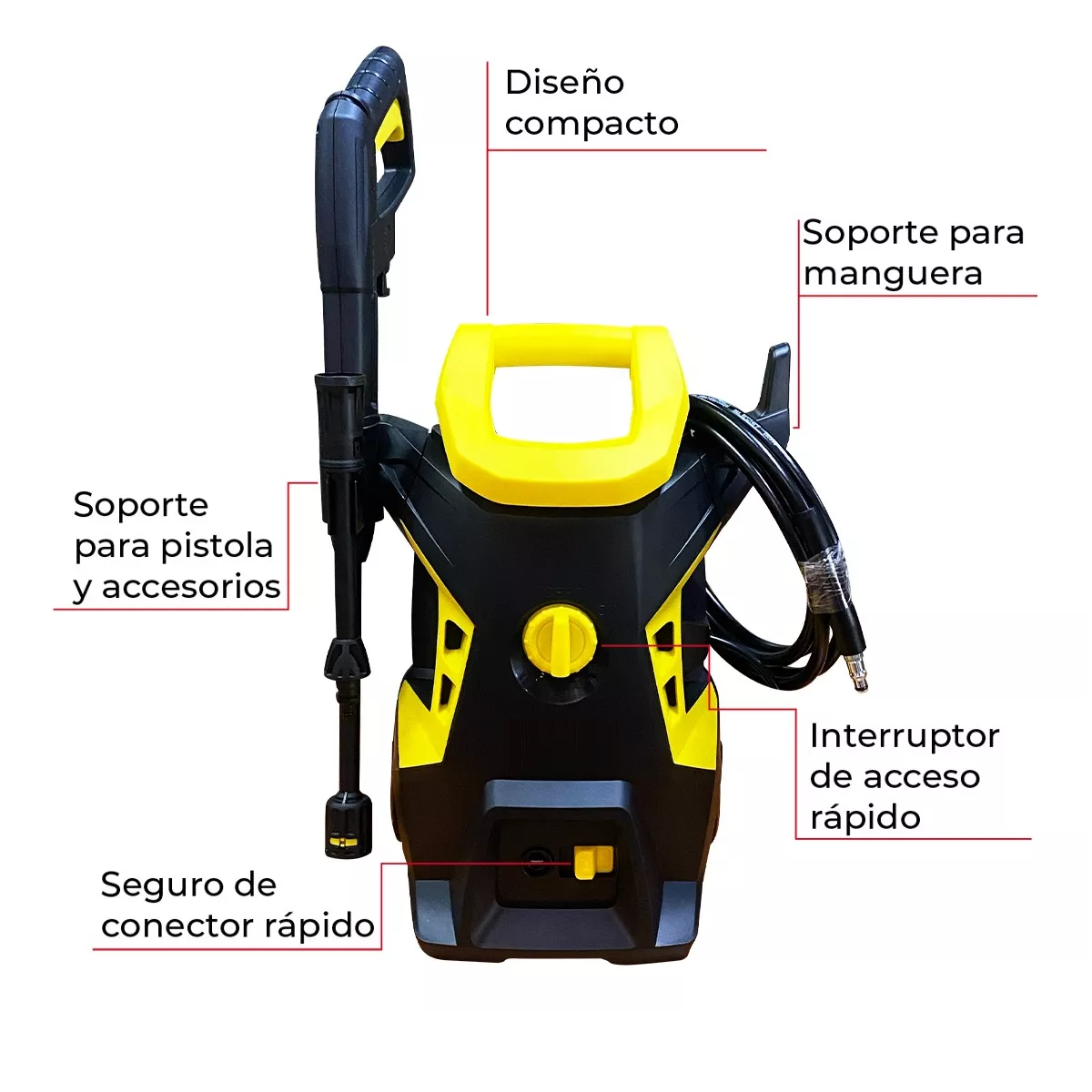 Foto 3 pulgar | Hidrolavadora Eléctrica 1,600 W Alta Presion Eo Safe Imports Esi-13222 Amarillo