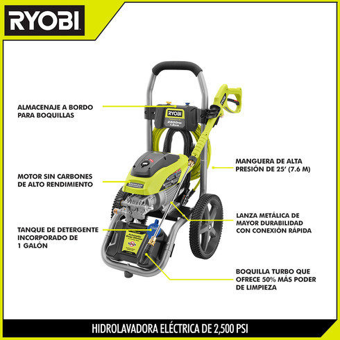 Foto 3 pulgar | Hidrolavadora Ryobi Eléctrica 2,500 Psi