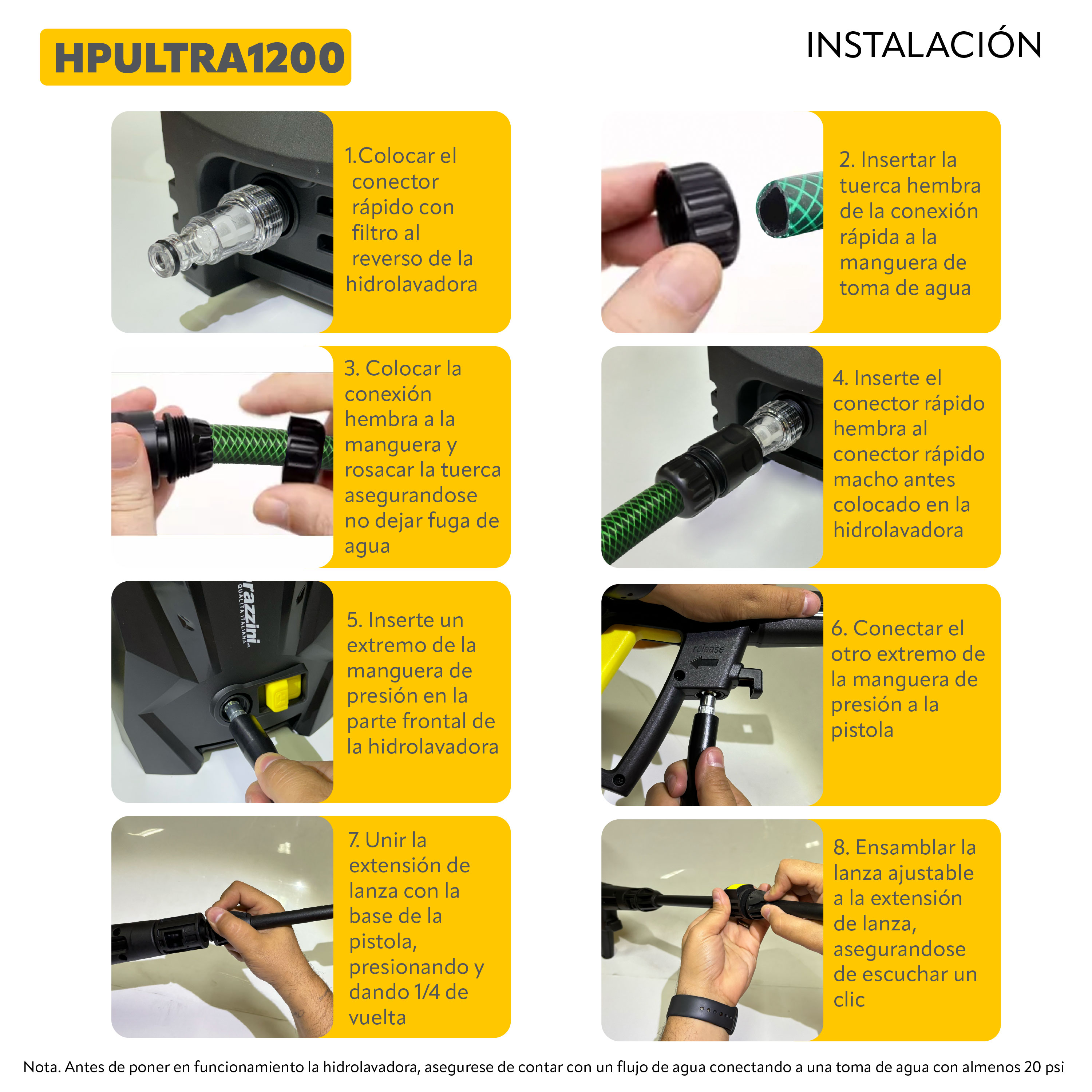 Foto 5 pulgar | Hidrolavadora Eléctrica 1200 Parazzini 1450psi 120v-60hz Color Negro Frecuencia 60hz 6.5 L/min